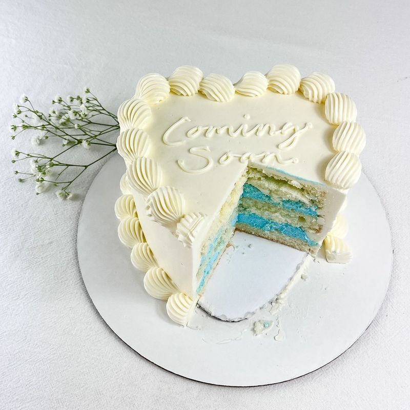 Gender Reveal Heart Cake