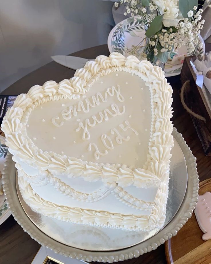 Gender Reveal Heart Cake
