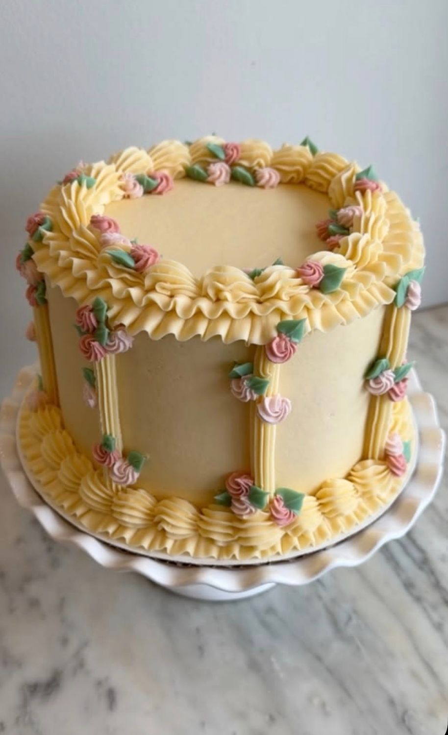 Column Floral Cake