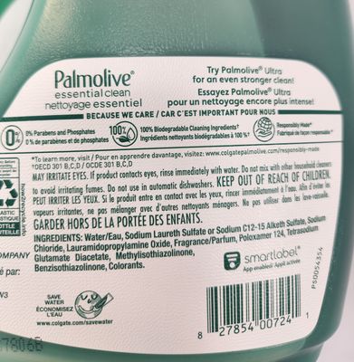 Palmolive dishwashing Soap Liquid bottle Clean &amp; Remover for Dishes 1.13 Gal 4.27 L 145 Fl Oz