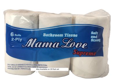 Mama Love 2ply Bathroom Tissue 6 Rolls Pack