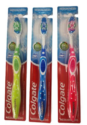 Colgate Toothbrush Medium Hard Full Head Extra Clean Wholesale Bulk Lot 3-pk