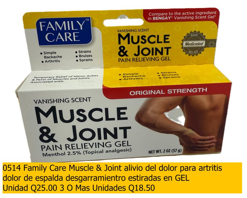 FC MUSCLE&amp;JOINT GEL ANLGESICO 57G CON MENTOL