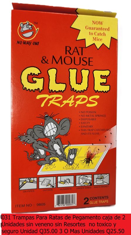 GLUE PEGAMENTO RATAS  TRAMPAS 2PK