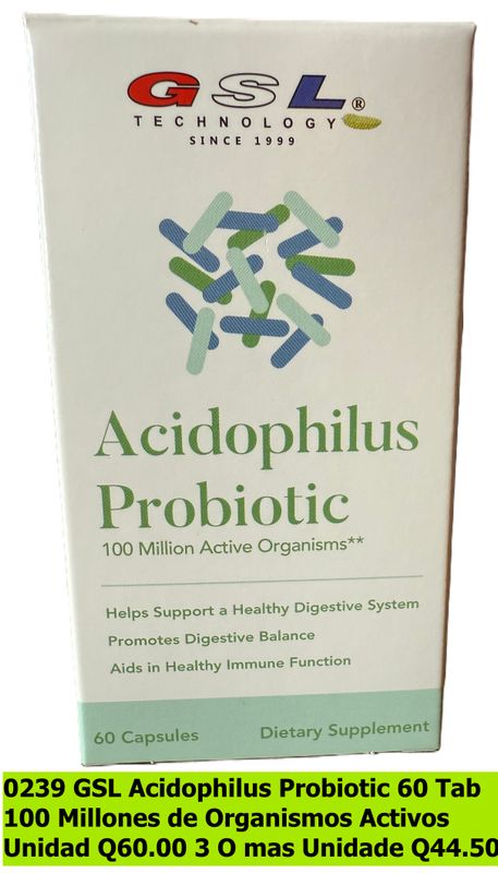 GSL ACIDOPHILUS PROBIOTIC 60TAB