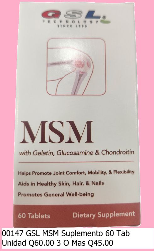 GSL MSM JOINT HEALTH 60 TABLETAS