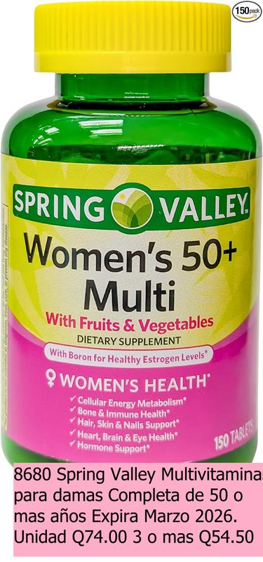SPRING VALLEY WOMEN&#39;S  MULTIVITAMINAS 150 TAB