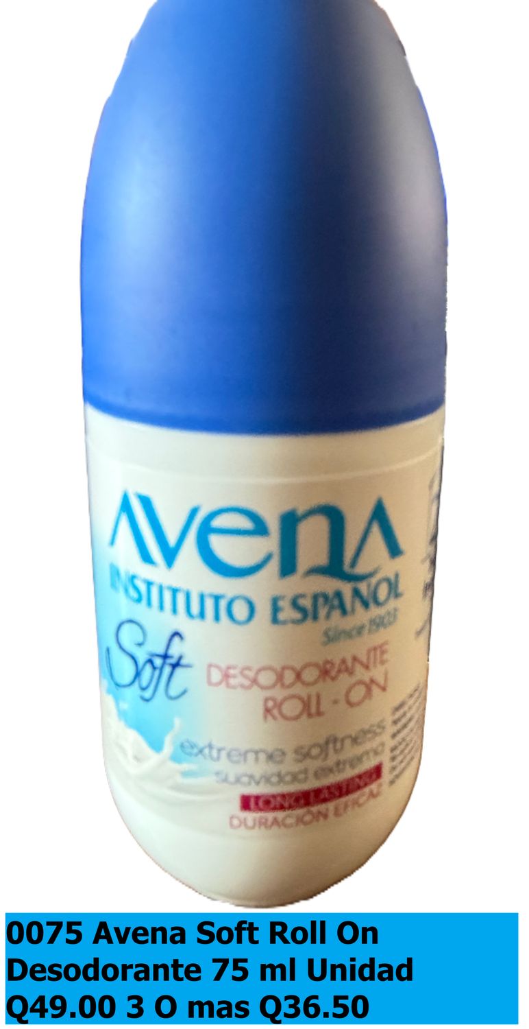 AVENA  SOFT ROLL ON DESODORANTE PARA  DAMA 75ML