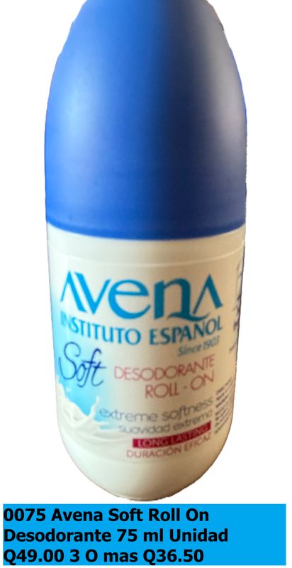 AVENA  SOFT ROLL ON DESODORANTE PARA  DAMA 75ML