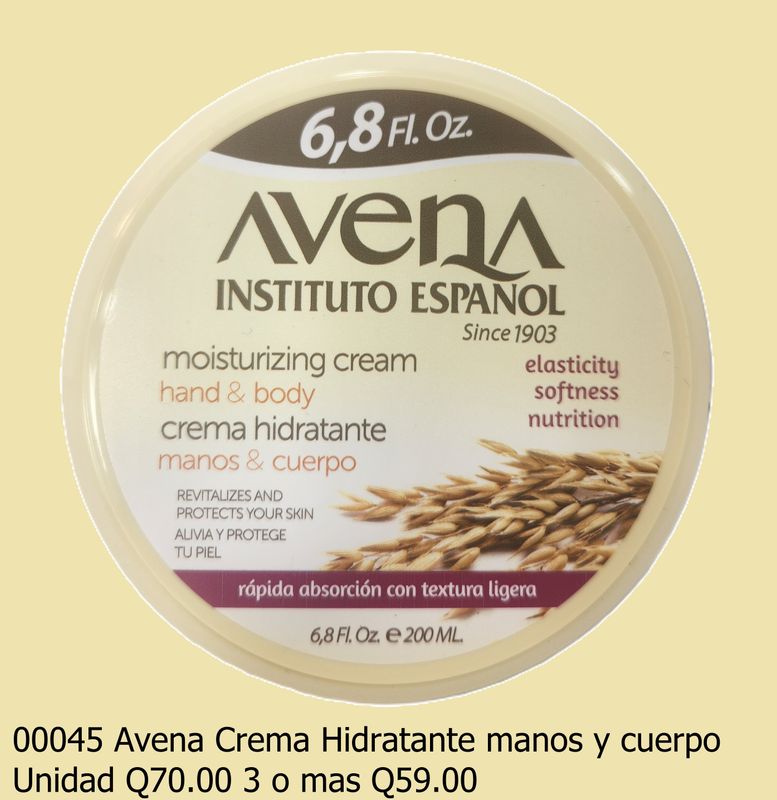 AVENA HYDRATANTE MANOS Y CUE200G