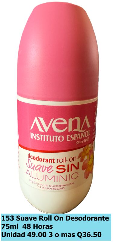 AVENA DESODORANTE SUAVE  ROLL ON 75ML