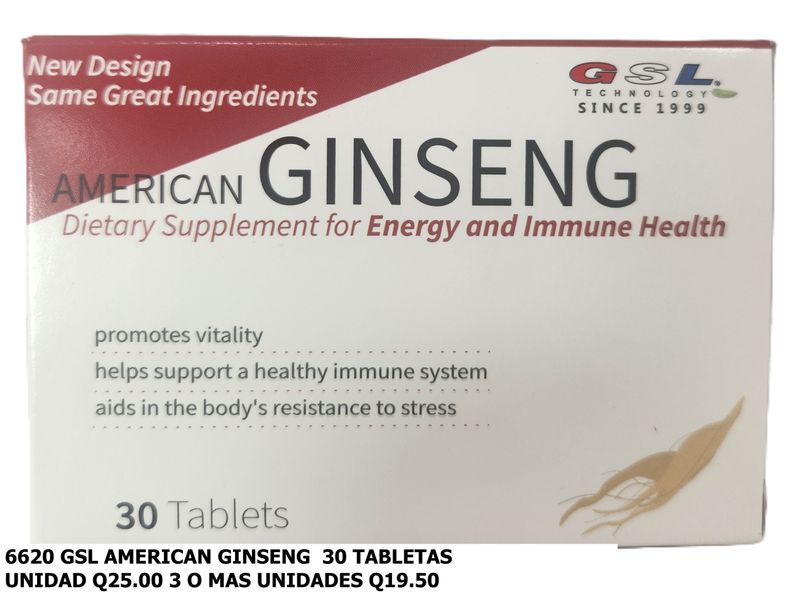GSL AMERICAN GINSENG 30 TAB
