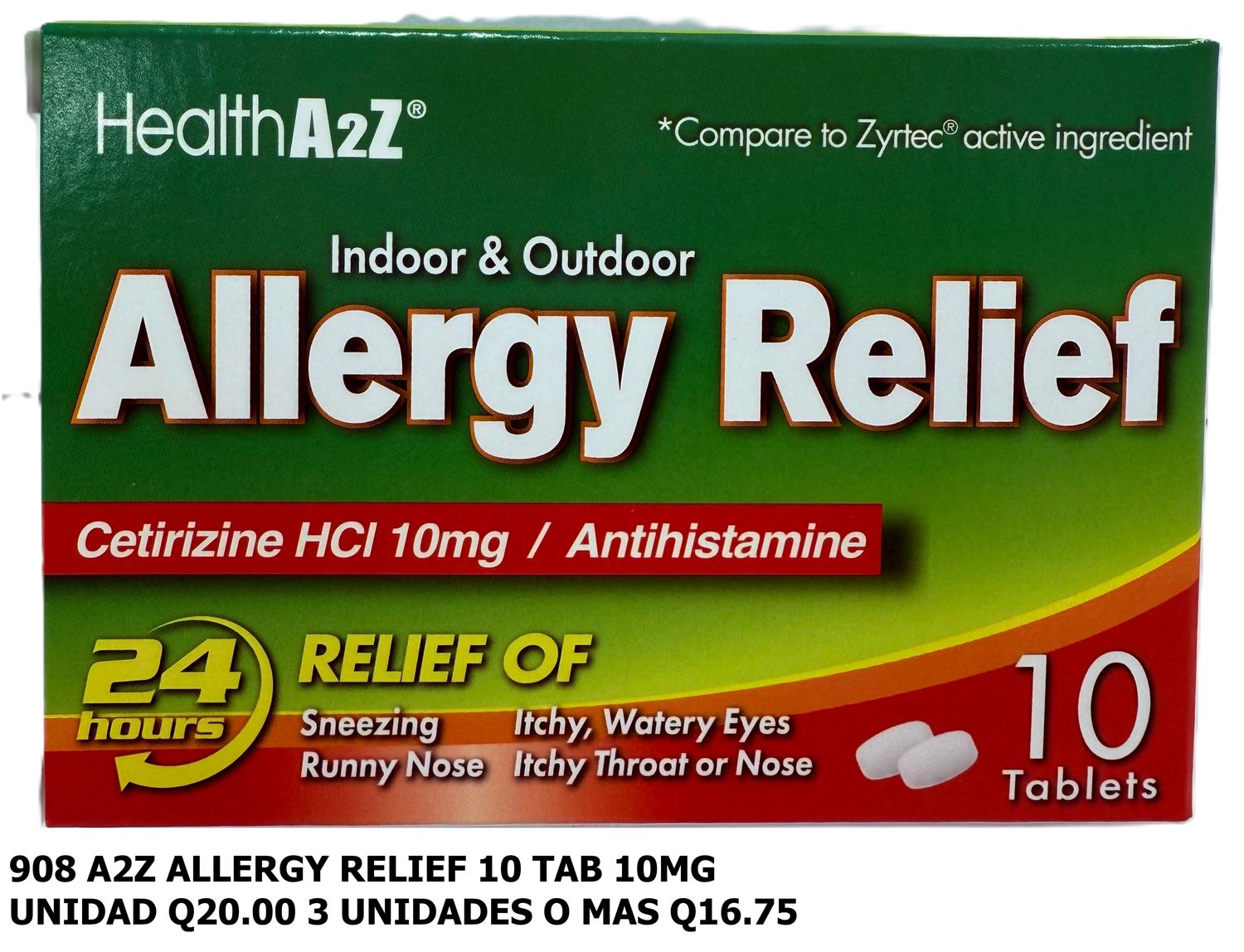 A2Z ALLERGY RELEIF 10 TAB 10MG