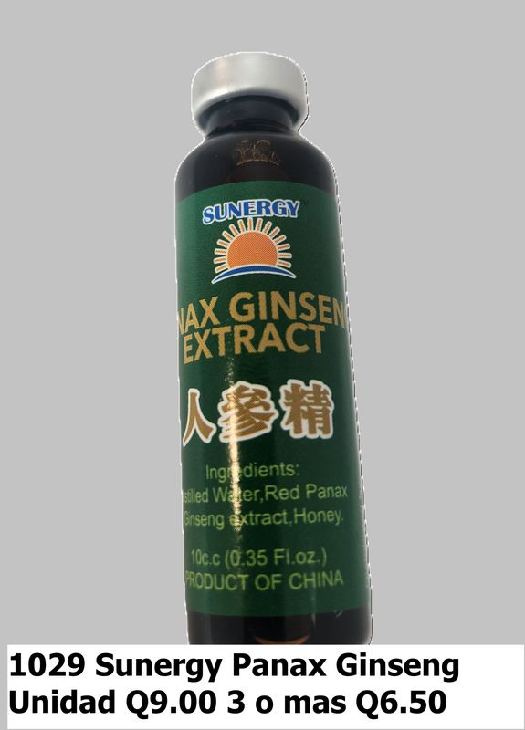 SUNERGY PANAX GINSENG EXTRACT UNIDAD BEBIBLE