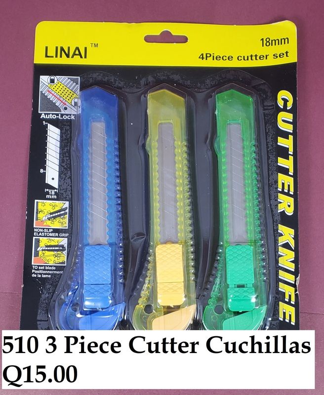 3 PIECE CUTTER CUCHILLAS 3PK