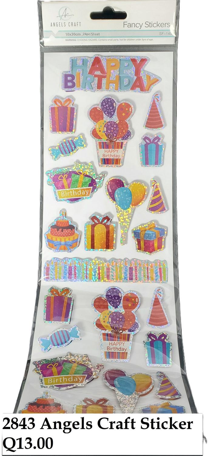 ANGELS CRAFTS FANCY STICKERS DECORATIVOS PARA CUMPLEAñOS SF1