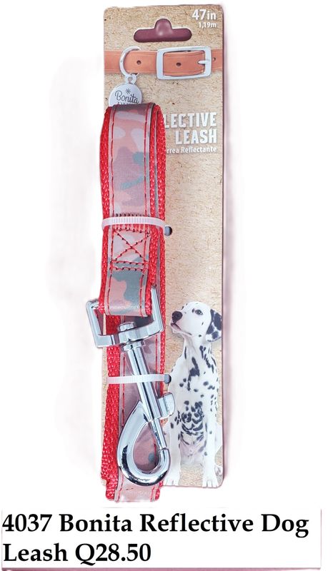 BONITA REFLECTIVE DOG LEASH 1.19 Plg de Ancho X 47 Plg de Largo