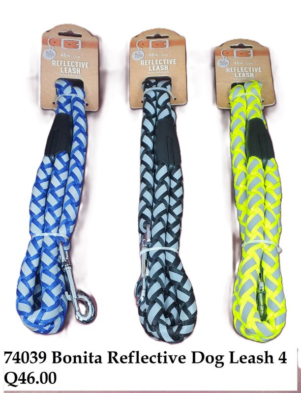 BONITA REFLECTIVE DOG LEASH 48 PULGADAS DE LARGO