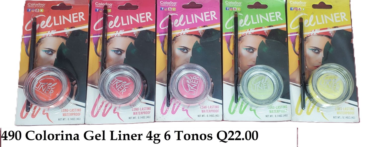 COLORINA GEL LINER DELINEADORES PARA OJOS EN GEL CON APLICADOR 4G 5 TONOS