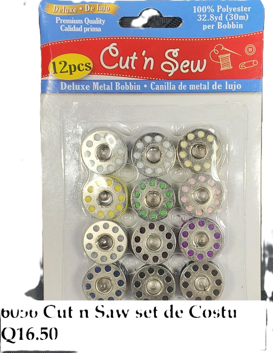 CUT&#39;N SEW DELUXE METAL BOBBIN 12PK CANILLA DE METAL DE LUJO