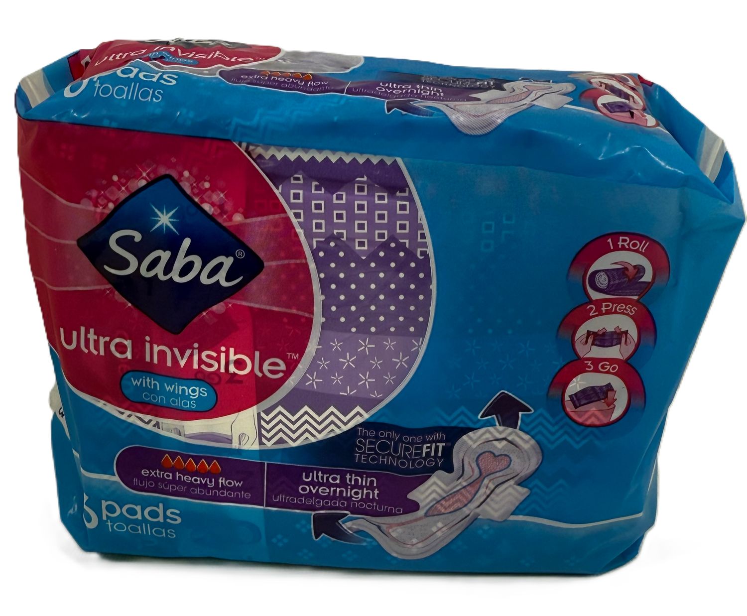 SABA NOCTURNA ULTRADELGADA SECURE FIT  6PK
