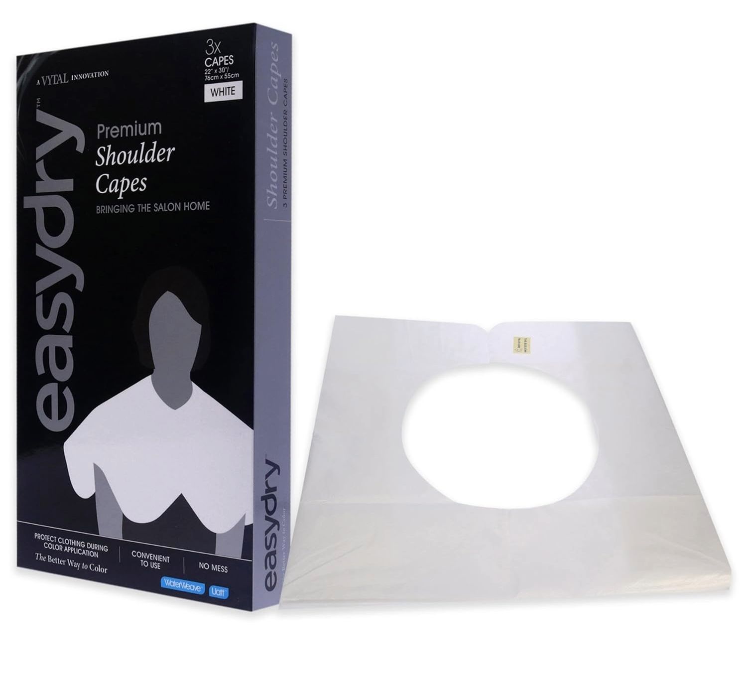EASY DRY WHITE SHOULDER CAPE 3PK 3 CAPAS EN EL PAQUETE