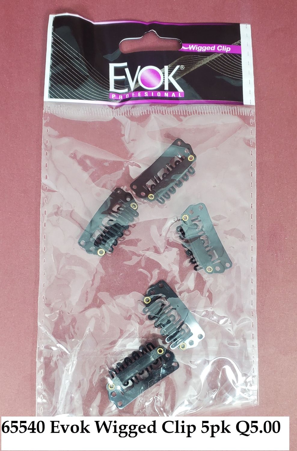EVOK WIGGED CLIP NEGRO 5PK MX203 PARA PELUCAS O EXTENCIONES DE CABELLO