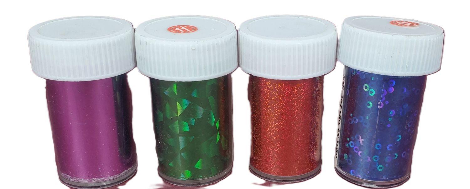 FOIL NAIL ART TUBO LAMINAS PARA UÑAS, calcomanías holográficas de transferencia de arte de uñas, decoración de bricolaje.