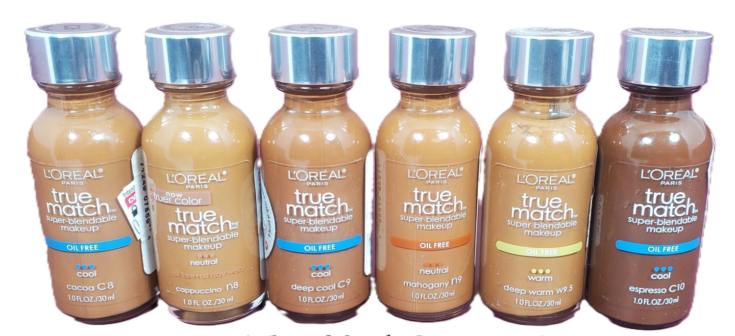 L&#39;OREAL TRUE MATCH OIL FREE SURTIDO 7 TONOS L&#39;Oreal Paris Makeup True Match - Base líquida supermezclable, 7 Tonos 1 onza líquida.