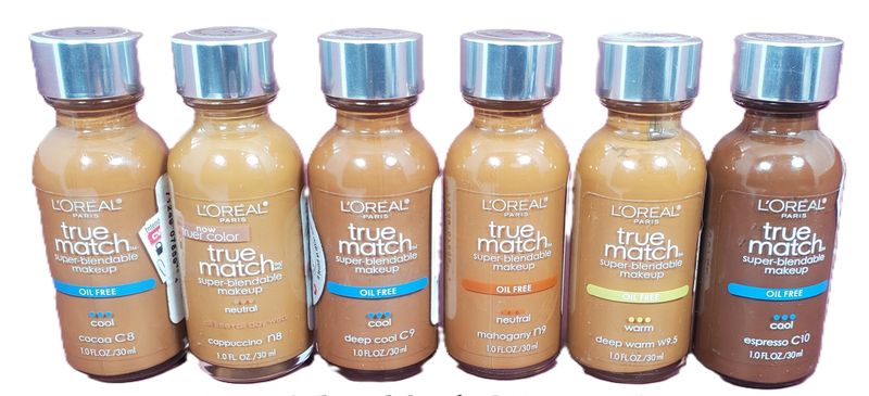 L&#39;OREAL TRUE MATCH OIL FREE SURTIDO 7 TONOS L&#39;Oreal Paris Makeup True Match - Base líquida supermezclable, 7 Tonos 1 onza líquida.