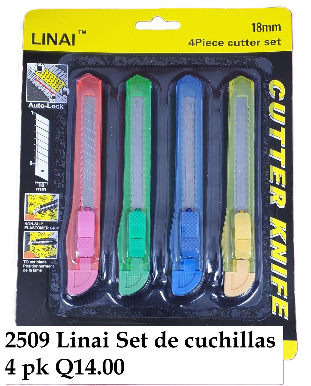 LINAI 4 PIECE CUTTER SET 18MM, CUCHILLAS NAVAJAS SET DE 4