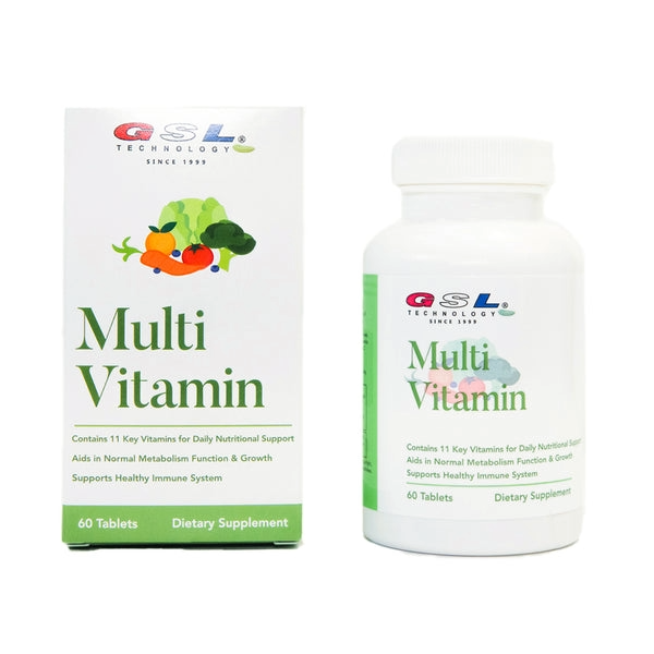 GSL MULTIVITAMINS 60 TABLETAS, Multi-Vitamin | Contains 11 Key Vitamins for Daily Nutritional Support | for Overall Well-Being | Made in USA