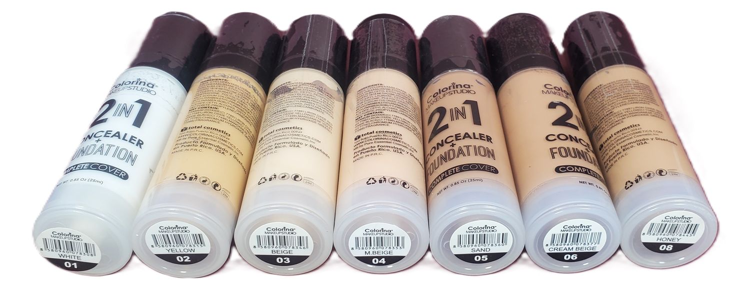 COLORINA MAKEUPSTUDIO MAQUILLAJE 2 EN 1 CONCEALER MAS FUNDACION SURTIDO
