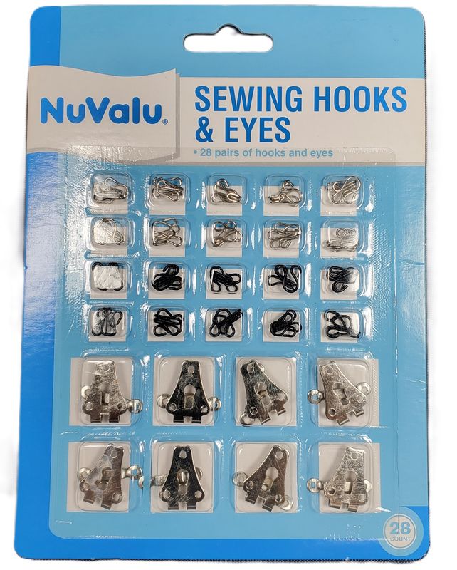 NUVALU SEWING HOOKS&amp;EYES 28 PARE OJETES Y GANCHOS