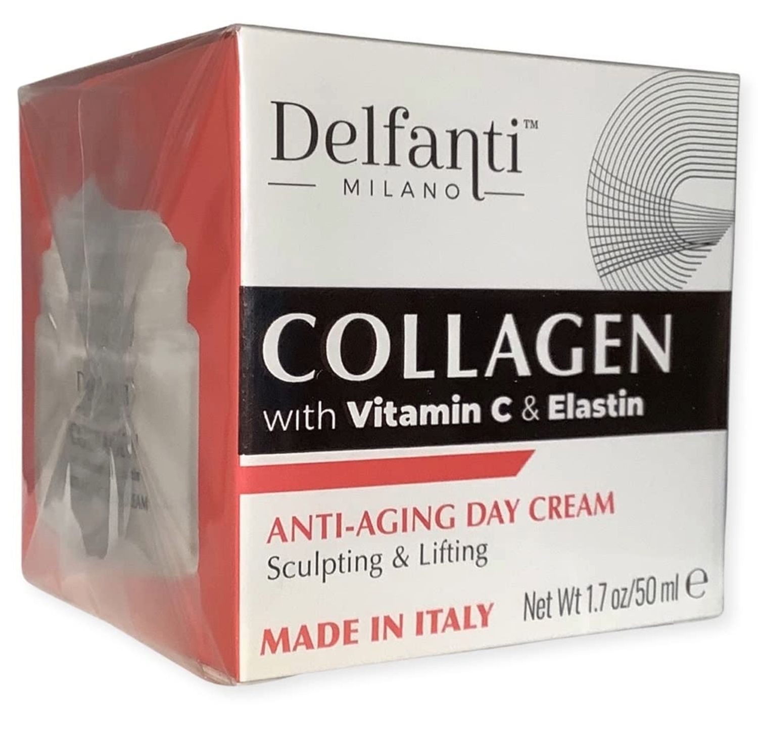 DELFANI MILANO DAY CREAM 50ML ,Delfanti-Milano • COLÁGENO con VITAMINA C &amp; ELASTINA • Esculpir y levantar • Crema de día.
