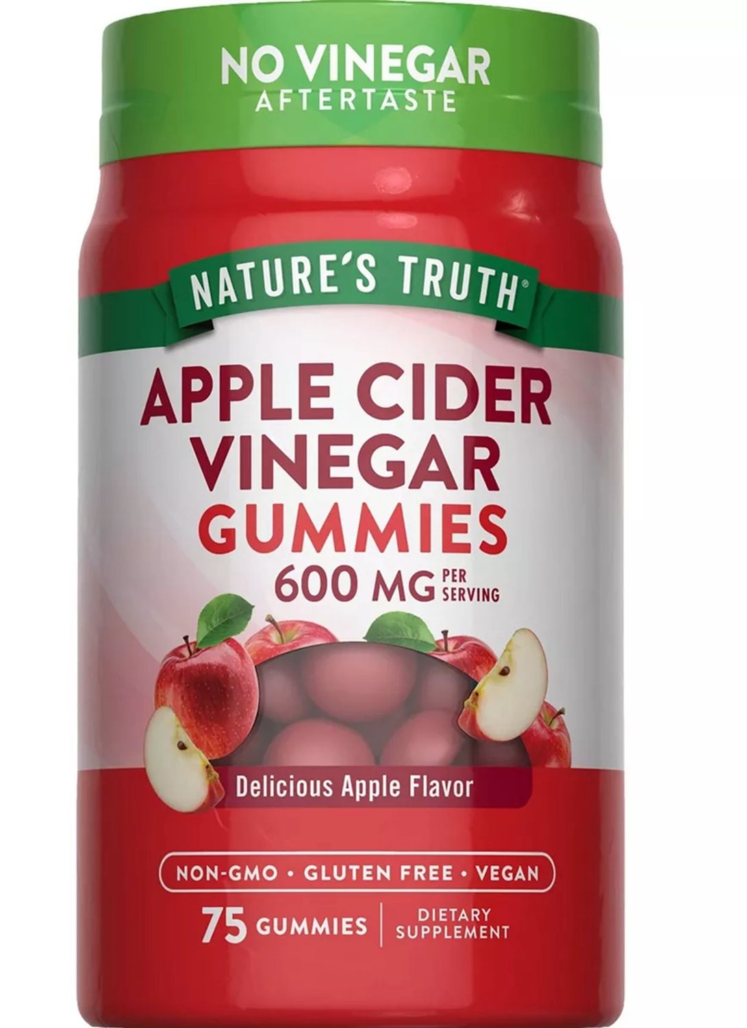 NATURE&#39;S TRUTH APPL CIDER VINEGAR 600MG 75 GUMMIES, Nature&#39;s Truth Apple Cider Vinegar 600mg Vegan Gummies - Apple - 75ct Exp 06/2027