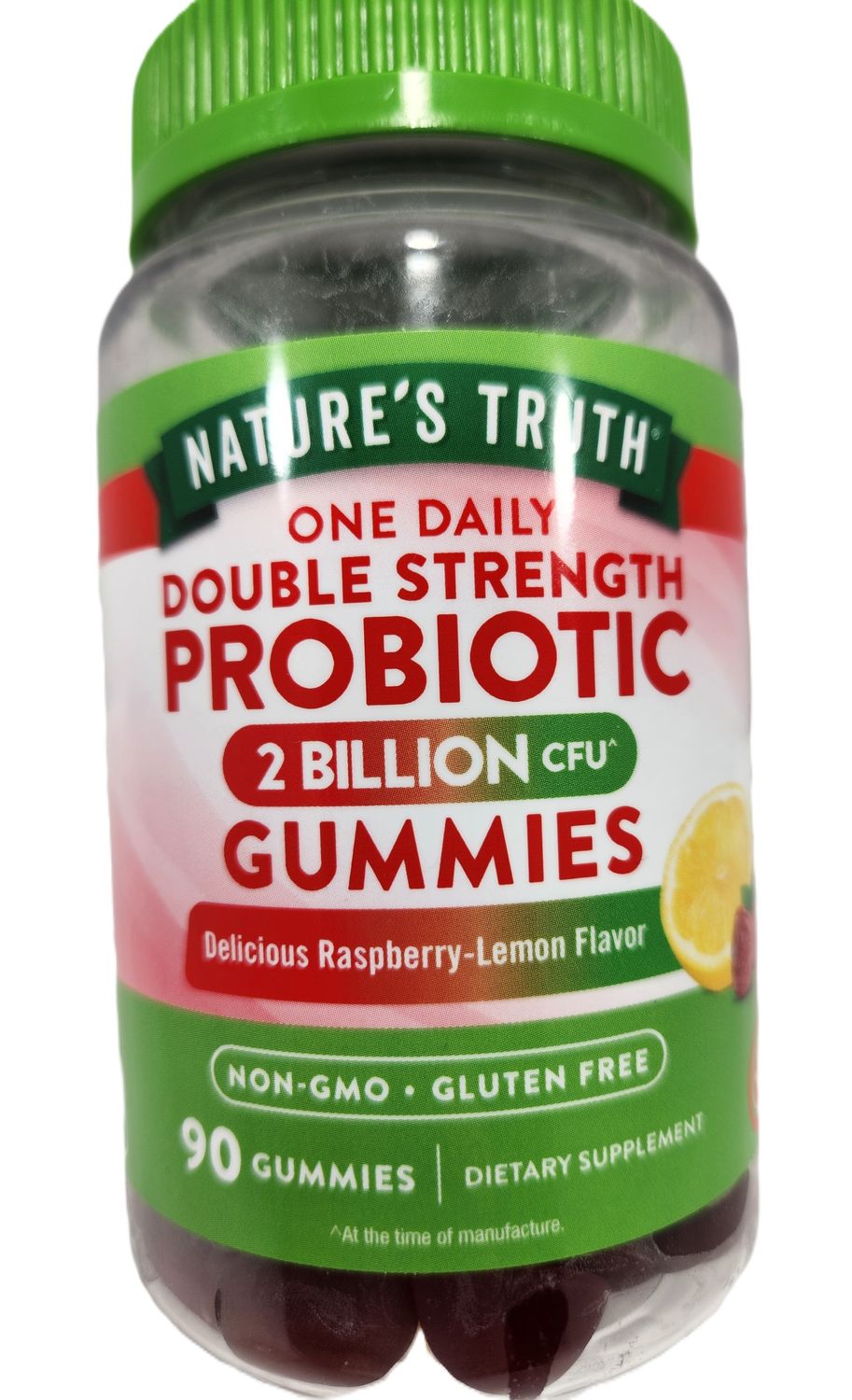 NATURE&#39;S TRUTH PROBIOTICOS  90 GUMMIES SABOR FRAMBRUESA Y LIMON,