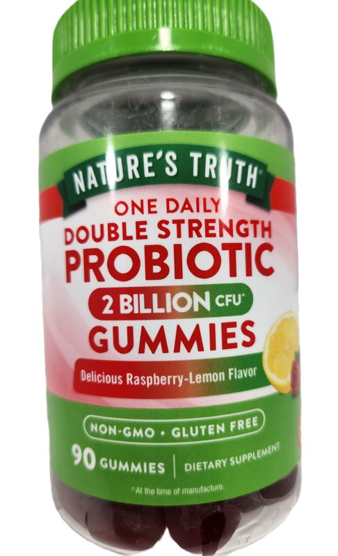 NATURE&#39;S TRUTH PROBIOTICOS  90 GUMMIES SABOR FRAMBRUESA Y LIMON,