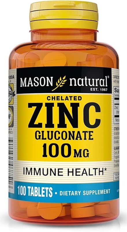 MASON ZINC GLUCONATE 100MG 100T MASON NATURAL Zinc 100mg 100 Tabs