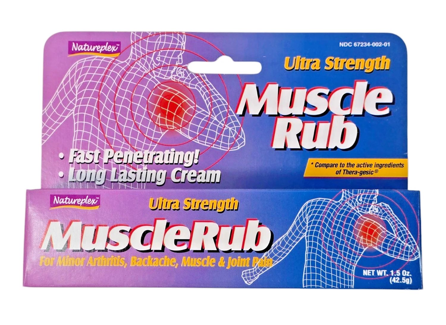 MUSCLE RUB CREMA 42.5g Natureplex Muscle Rub Backache Joint Pain Relief Ultra Strength 1.5 oz 07/2028