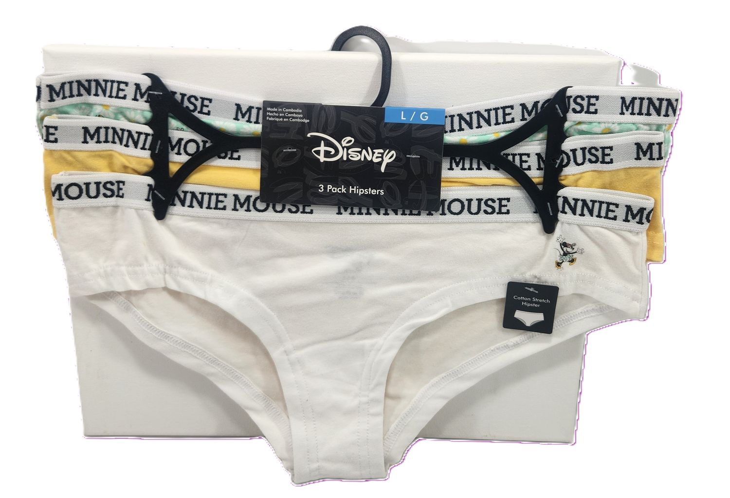 DISNEY'S 3PK HIPSTER S M L XL SURTIDO, Minnie Mouse 3 Pack Hipsters S M L XL
