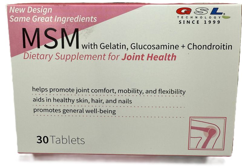 GSL MSM COMPLEX 500MG 30TB GLUCOSAMINA + CHONDROITIN