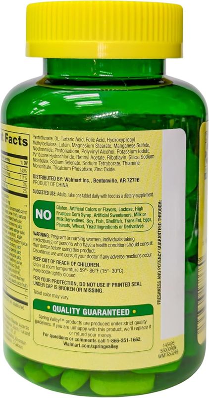 SPRING VALLEY WOMEN'S  MULTIVITAMINAS 150 TAB, Spring Valley - Suplemento dietético para mujeres 50+ con frutas y verduras, 150 tabletas (una botella)