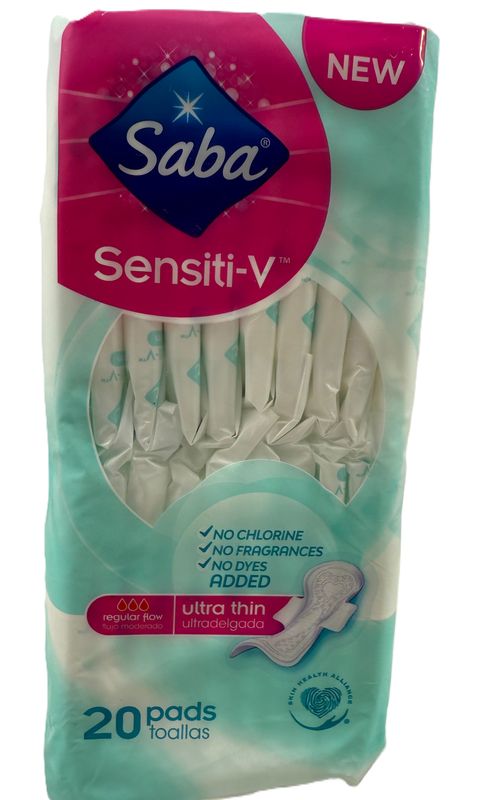 SABA ULTRATHIN SENSITI-V TOALLAS FEMENINA  20PK