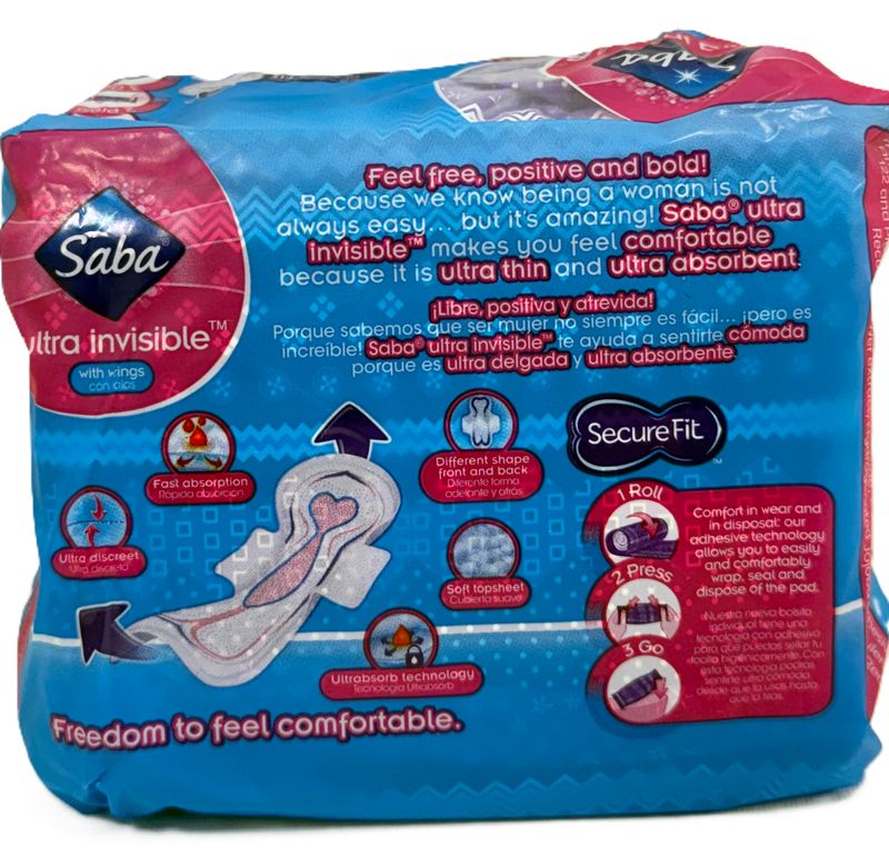 SABA NOCTURNA ULTRADELGADA SECURE FIT  6PK