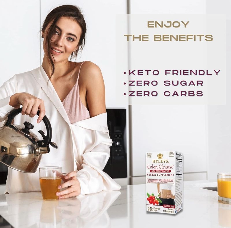 Hyleys Colon Cleanse Tea Sabor Goji Berry - 25 bolsas de té (paquete de 1)