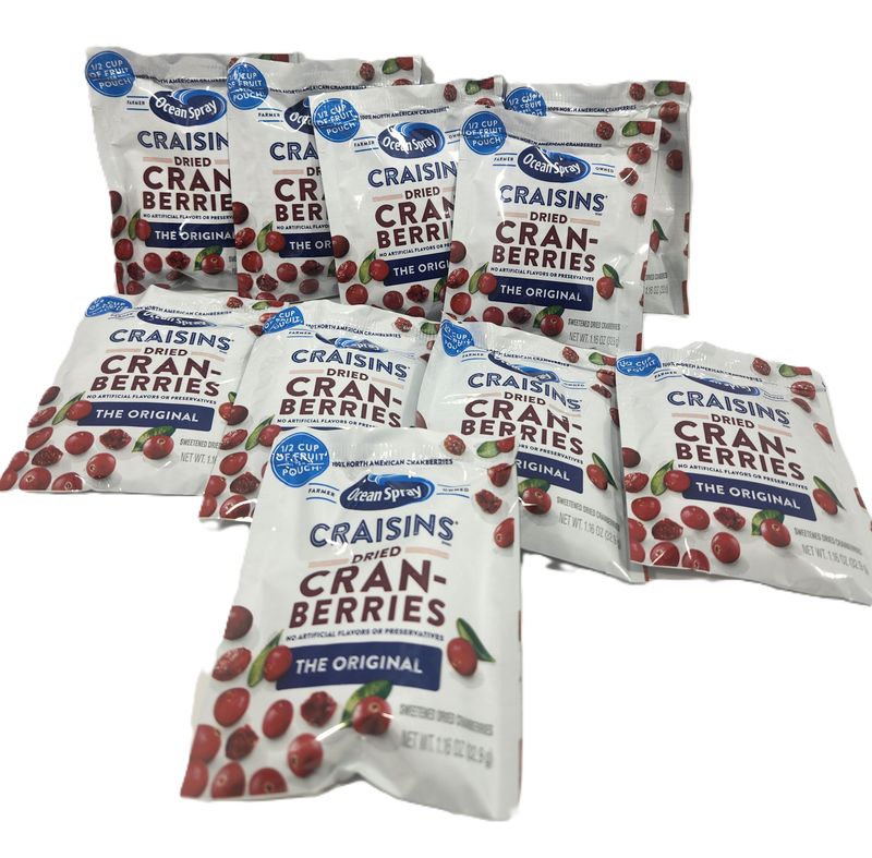 OCEAN SPRAY CRANBERRIES 1.16 OZ  Arándanos Rojos Secos, Frutos Secos, Bolsa de 1.16 oz BOLSA DE 10 Unidades