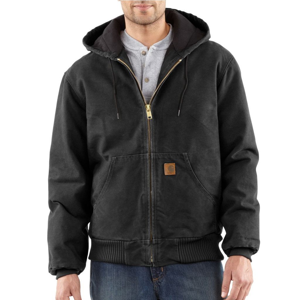 Loose Fit Washed Duck Insulated Active Jac - 3 Warmest Rating - Big, Color: Black, Size: 3XL