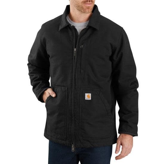 Loose Fit Washed Duck Sherpa-Lined Coat 