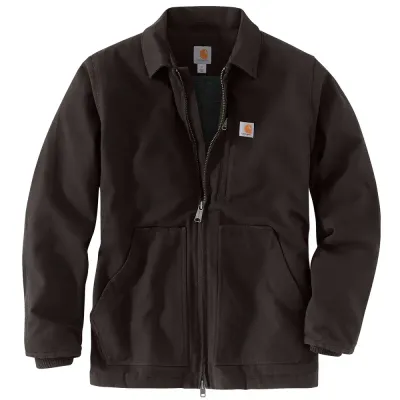 Loose Fit Washed Duck Sherpa-Lined Coat  - Big